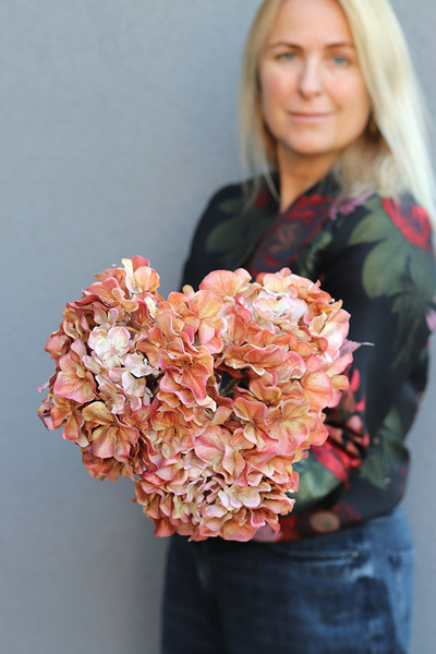 Autumn Hydrangea A, sztuczna hortensja, bukiet 3szt. wym.68cm