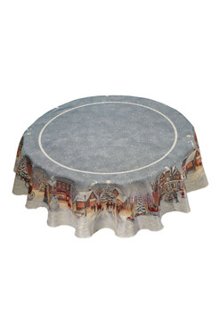Przy Kościele, świąteczny obrus gobelinowy, śr.165cm