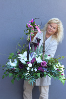 Angelo Garden Fiolet 2, dekoracja nagrobna z grafitowym lampionem