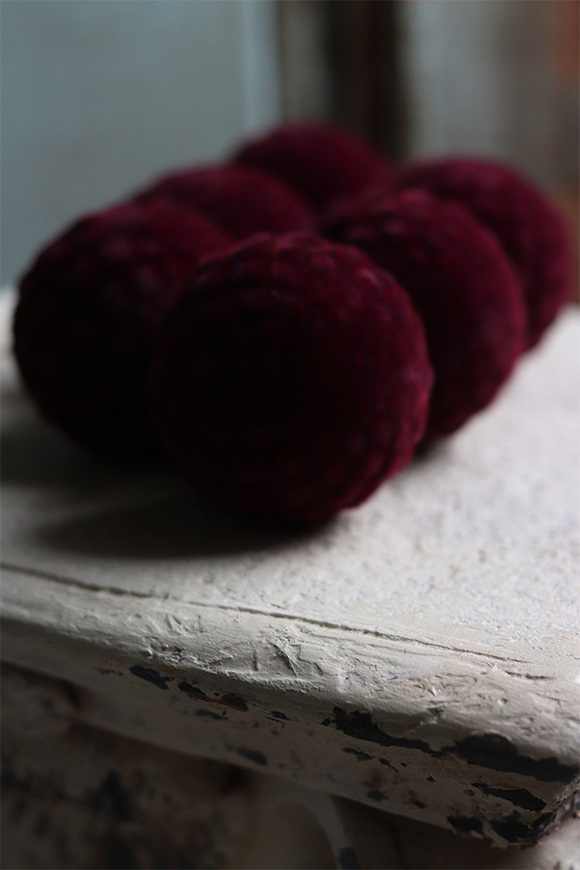 Królewskie Welurowe, bombki choinkowe, bordo, śr.6cm, kpl.6szt