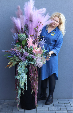 Moko Wrzosy Fiberglass 2, podłogowa dekoracja jesienna, wym.175cm 