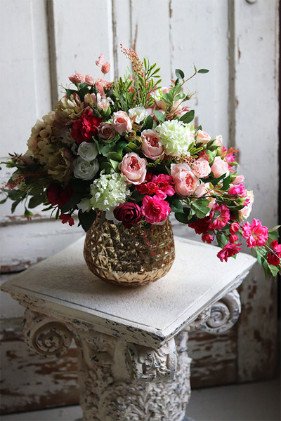 bogata kompozycja w złotym naczyniu, Hrabina 2, wys.40cm 