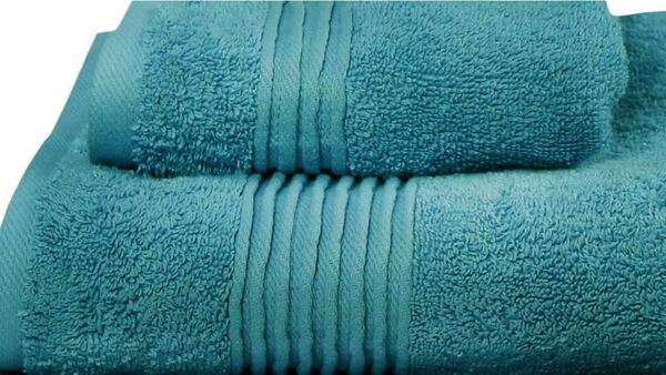 bawełniany ręcznik Basic, kolor turkusowy, wym.50x100cm