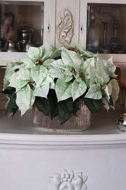 Gwiazda Betlejemska Biel, wysokiej jakości sztuczna roślina, wym.40x52cm