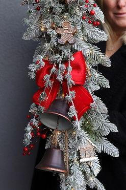 OD RĘKI Kraina Mrozu, girlanda świąteczna z dzwonkami LED, dł.100cm