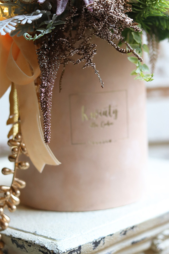 Winter Glam, welurowy flowerbox bożonarodzeniowy LED