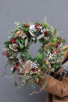 Glamour Winter Ginko, zimowy wianek z miłorzębem