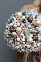 Pastelowa Wigilia z Miętą, świąteczny wianek dekoracyjny