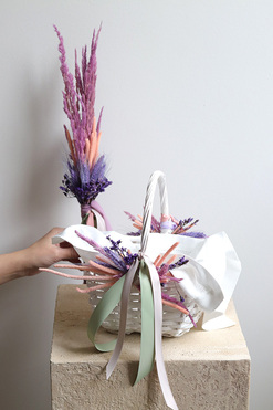 OD RĘKI Nedia, komplet dekoracji wielkanocnych, koszyczek&palemka, wys.50/25cm