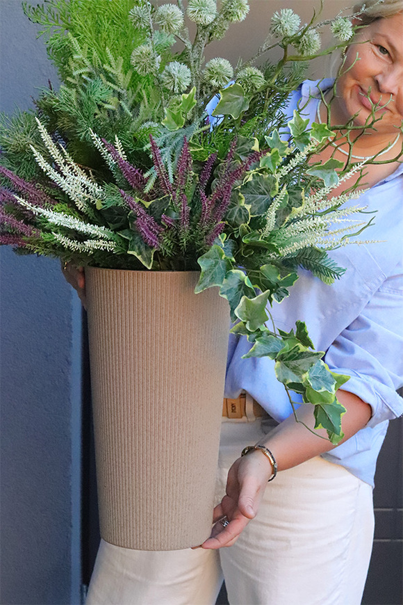 Lunedia, zielona kompozycja z trawami