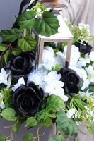 Angelo Garden White&Black 2, lampion nagrobny z kwiatami