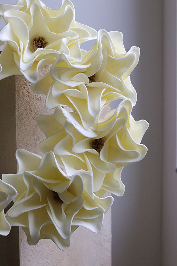 Magnolies, wianek z kwiatów magnolii