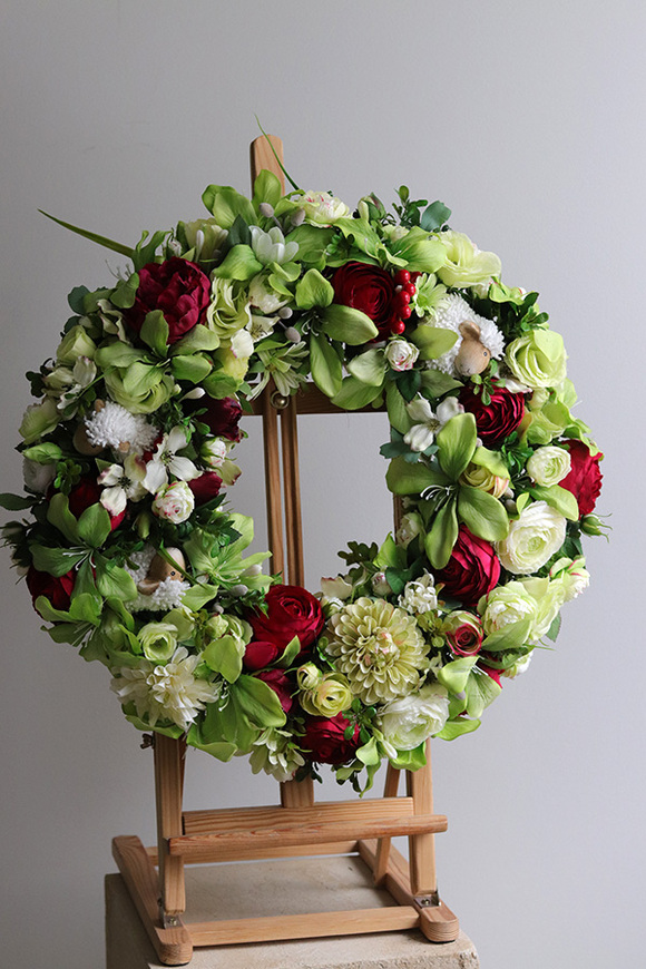 Zagroda, wianek na drzwi z barankami