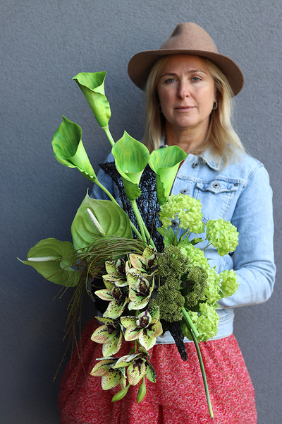 Green Place, dekoracja nagrobna na plastrze drewna, wym.60x45cm