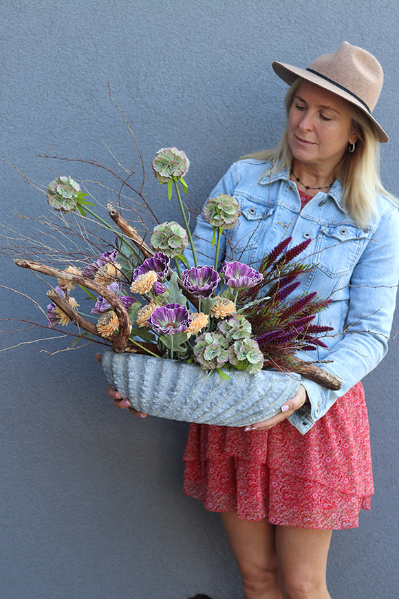 Klimatyczna, nowoczesna jesienna dekoracja, wym.55x75x35cm