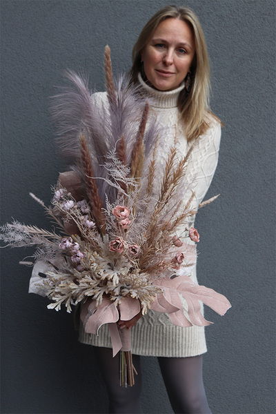 Nowoczesny Dom, bukiet do wazonu w stylu Boho