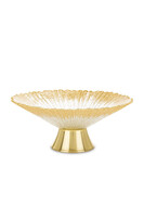 Emia, szklana patera dekoracyjna na nodze, wym.10x25x25cm