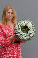  Letni Poranek, wianek dekoracyjny z gipsówką