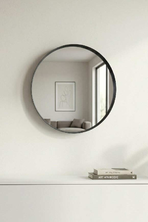 Moderno Black, lustro w szerokiej oprawie