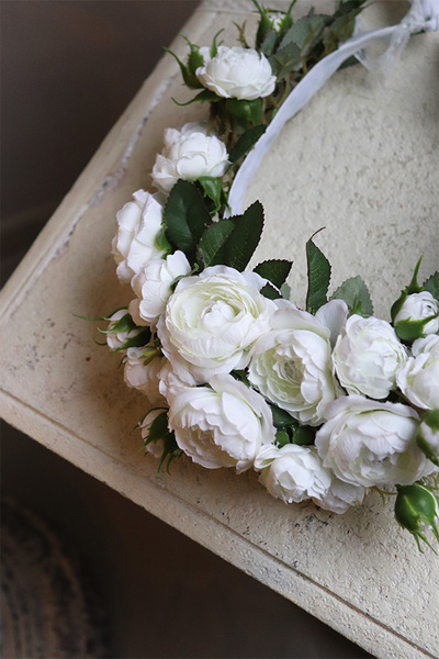 Frida Blanco, biały wianek na głowę, rozmiar uniwersalny