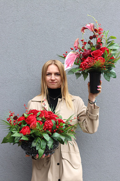 Bordosena, komplet dekoracji nagrobnych, kompozycja + bukiet