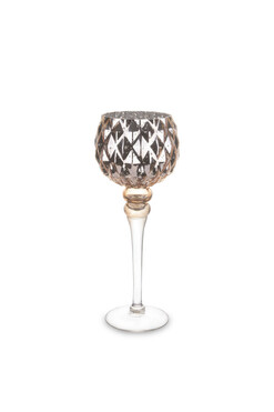 Wine Glass Gold B, elegancki świecznik kielich, wys.35cm