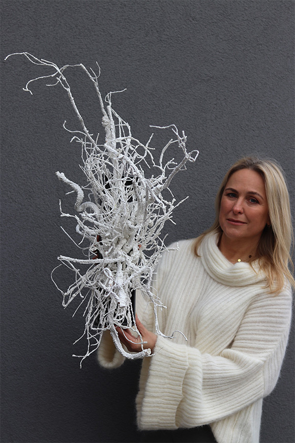 Biała Zima Modern, zimowa kompozycja na stół