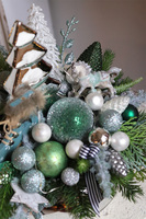 Silverita Pompadour, świąteczny stroik w szklanej misie