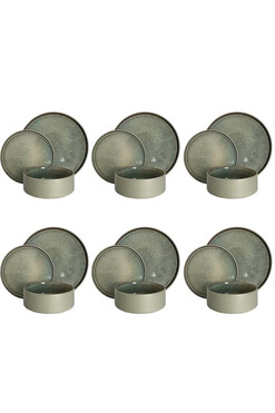 Earth Design, komplet obiadowy dla 6 osób, 18 elementów