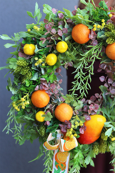 Mango Citrus, wianek na drzwi z owocami