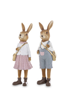 Bunny Cottage Vintage, figurka wielkanocna zajączek D, 2szt, wys.25.5cm