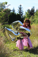 Numbers, srebrna cyfra balon z helem połysk