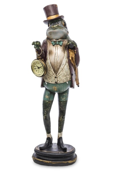 Żaba Lord, figurka z zegarkiem, wym.46x15.5x14cm 