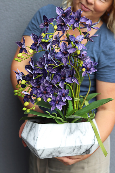 Thai Selania Marbello, fioletowy sztuczny storczyk w marmurku