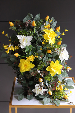 Żółte Żonkile, wiązanka nagrobna, dł.79cm  