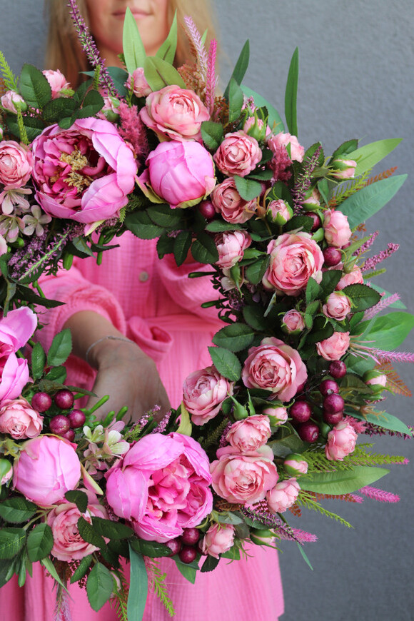 Różowe Dni, słoneczny wianek na drzwi