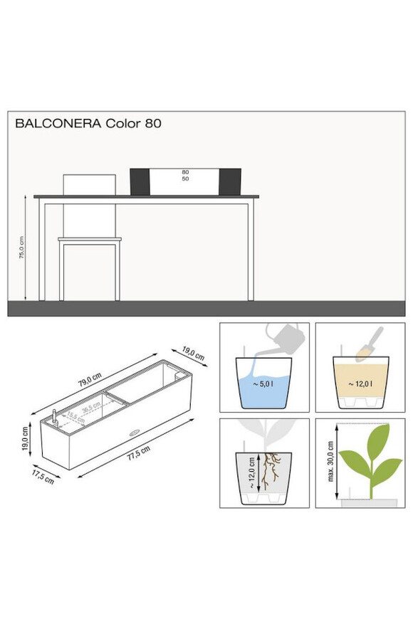 Balconera Cottage, doniczka z nawadnianiem