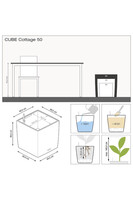 Cube Cottage, doniczka z nawadnianiem, szary 50 tendom.pl