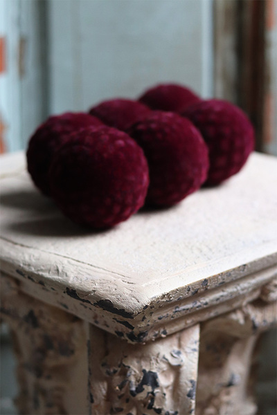 Królewskie Welurowe, bombki choinkowe, bordo, śr.6cm, kpl.6szt