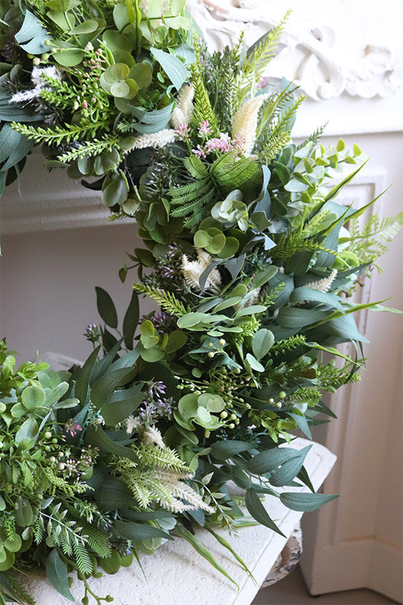 Boho Gretra New, zielony wianek z eukaliptusem