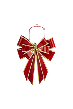 OD RĘKI Metalle Xmas, świąteczna zawieszka dekoracyjna XL kokarda, wym.65x40cm