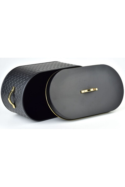 chlebak metalowy Modern Kitchen, czarny, wym.34x18x13cm