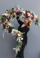 Boho Sahara, stylowa girlanda ze sztucznych kwiatów, dł.210cm