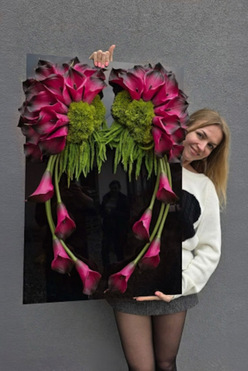 New Design Skrzydła Anioła Cherry, dekoracja nagrobna na czarnej podstawie, wym.90x60cm