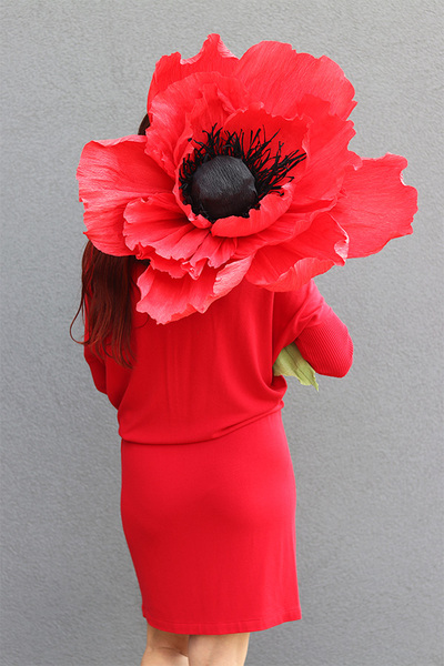 Mak Gigant, ręcznie robiony kwiat papierowy