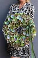 Zieleń Hortensji, zielony wianek na drzwi