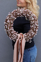 Bazie, wielkanocny wianek na drzwi, śr.32cm