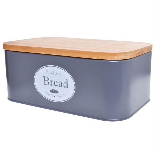 Bread A, chlebak z bambusową pokrywą, wym.30.5x18.5x12cm 
