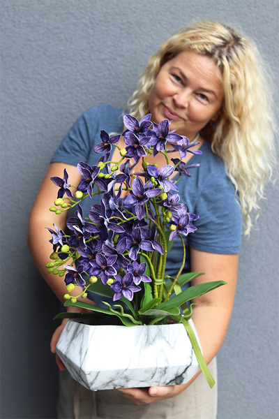 Thai Selania Marbello, fioletowy sztuczny storczyk w marmurku