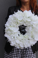 Hortensja White, wianek komunijny na drzwi lub stół